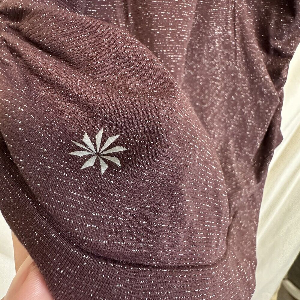 Athleta Women's Maroon Speedlight Ruched Sleeveless Racerback Tank Top Size XS - Picture 2 of 6